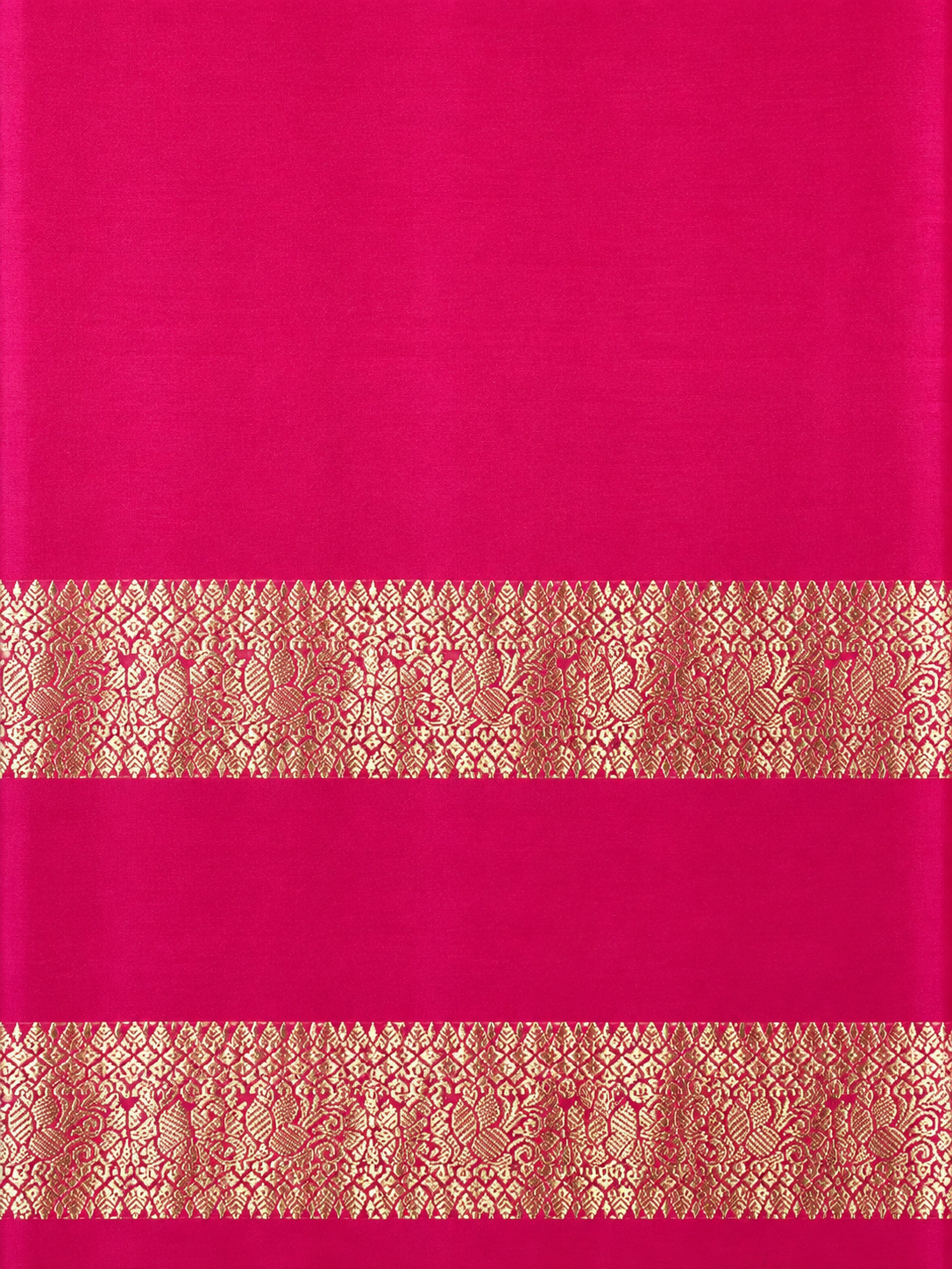 Luxury Silk Blend Kanchipuram Pattu | Rettaipet Tomato Red Border | Floral Motifs