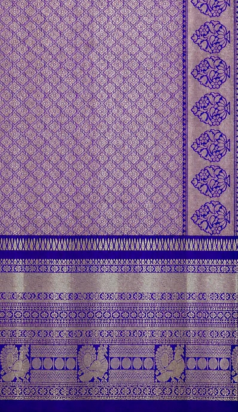 Kanchi Varisaipet Long Border Majesty- Royal Purple