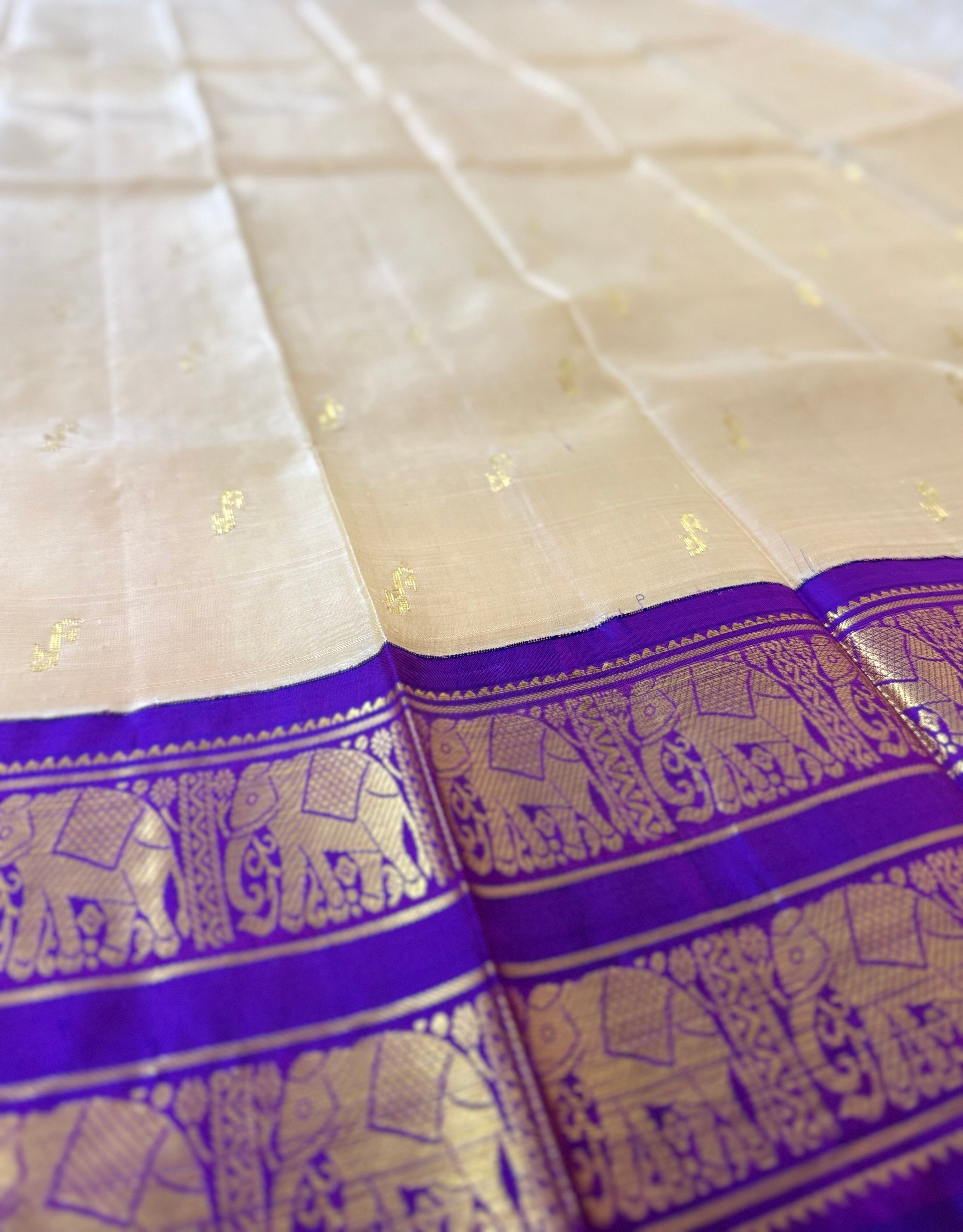 Pure Handloom Thirubhuvanam Silk Saree | Rettaipet Elephant Border | Grand வரிசைபேட் Pallu