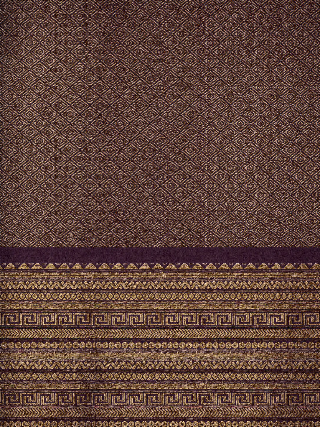 Kanchi Varisaipet Vasthram- Pure Silk Saree- Deep Plum Brown