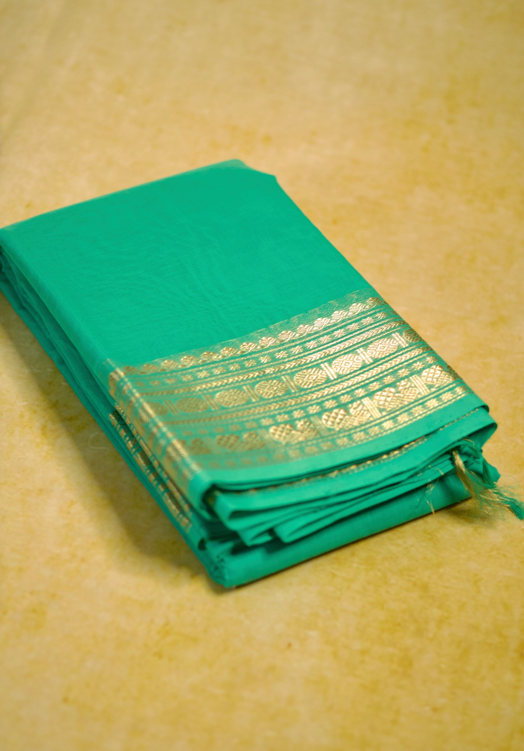 Pure Chettinad Handloom Cotton Saree – Turquoise