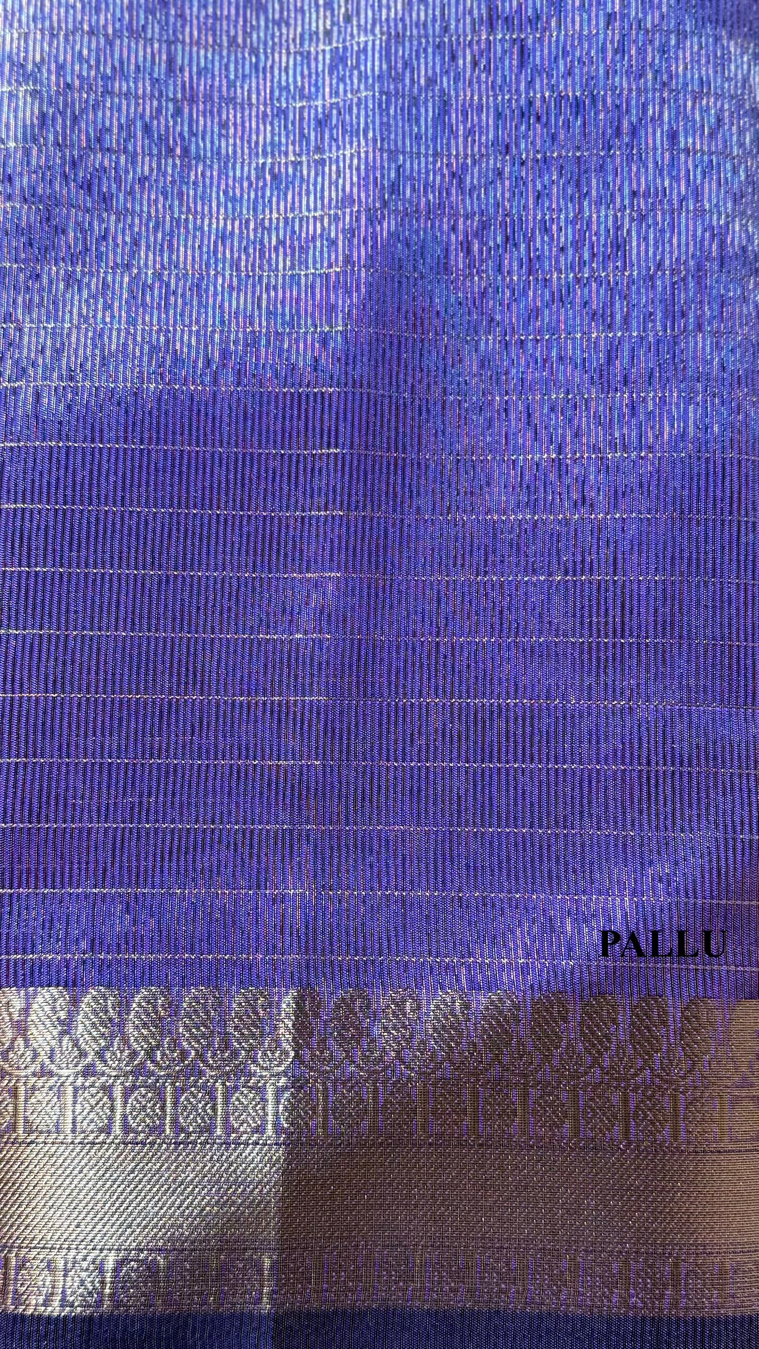 Checked Silk Saree - Lilac