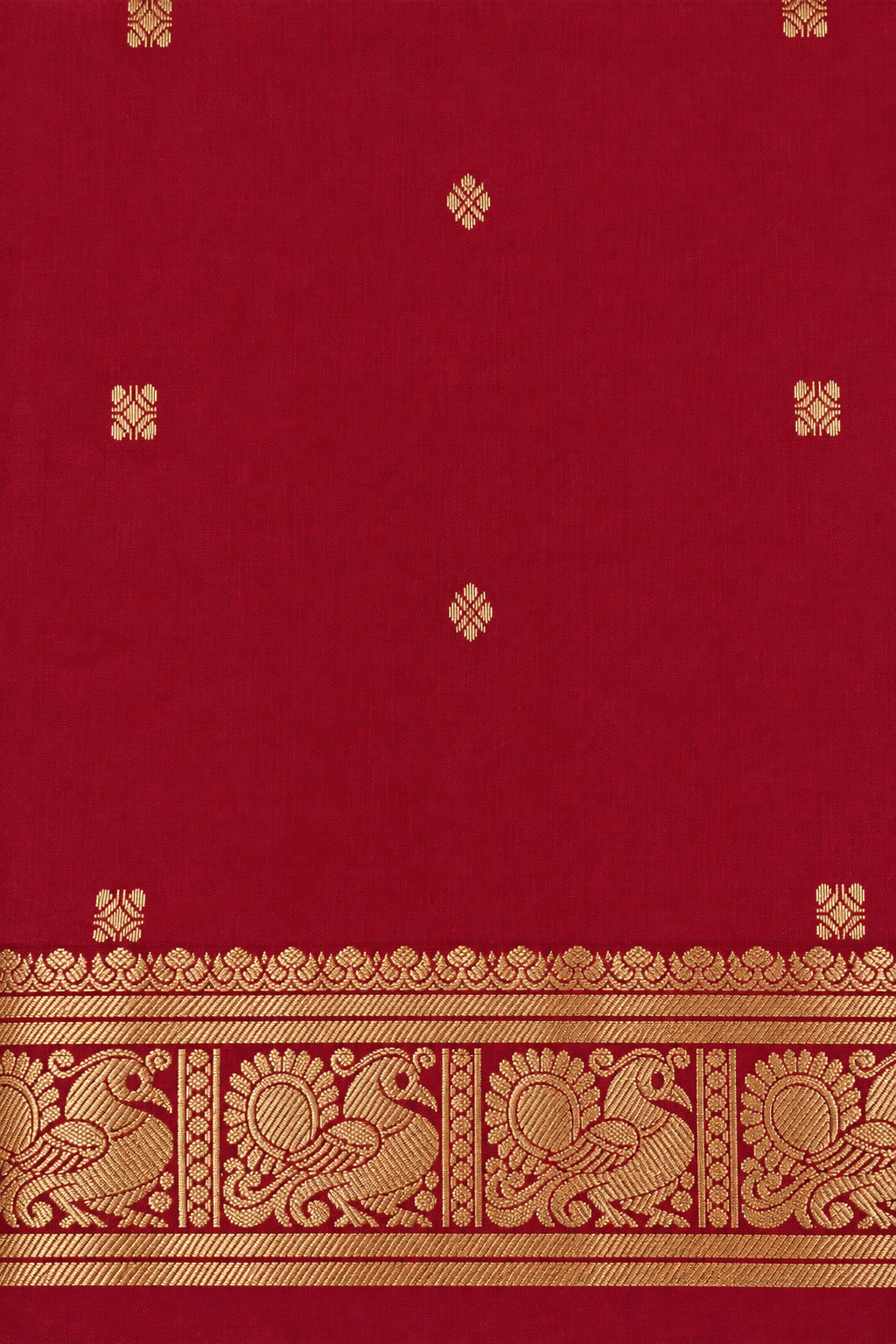 Kanchi Annam Aura – 2 Inch Border- Kumkum Red