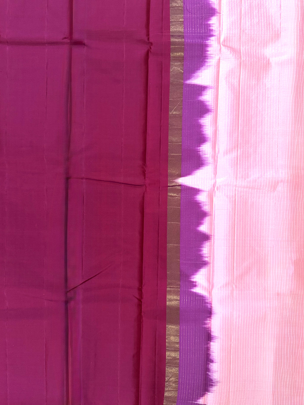 Pure Soft Silk Saree- Maroon with Baby Pink