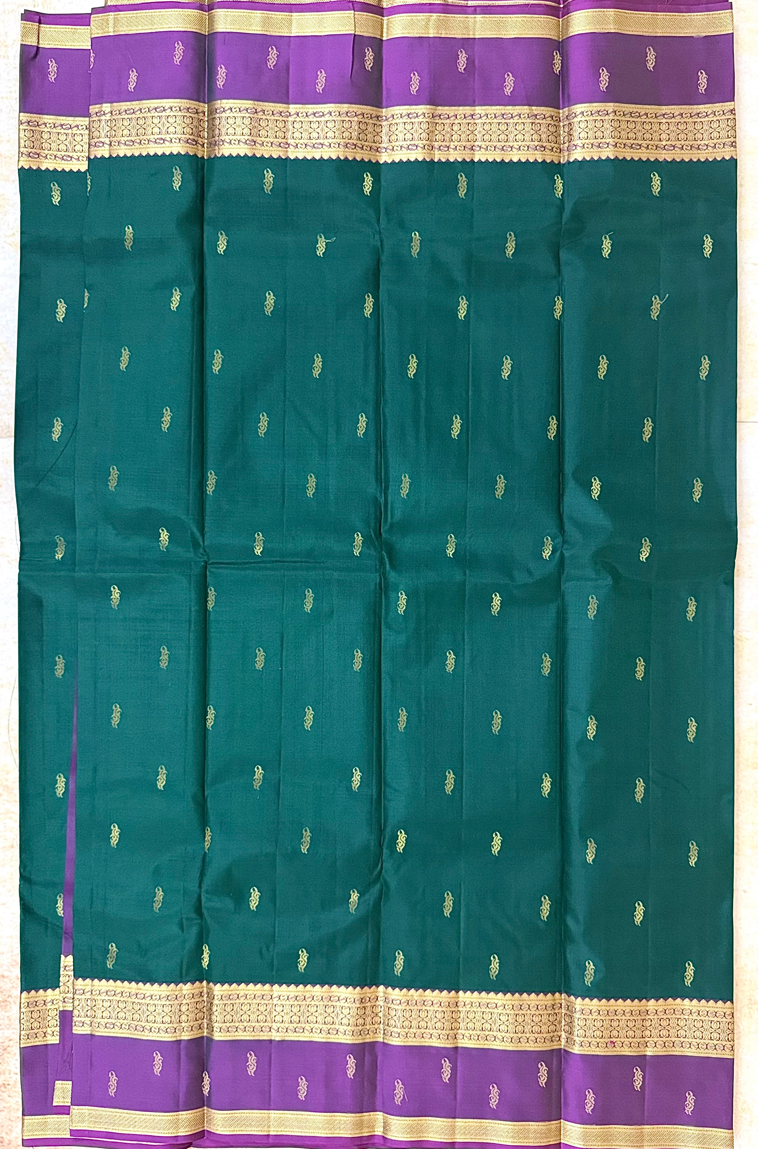 மரகதம் | Pure Handloom Silk Saree | கத்திரிப்பூ Rettaipet Border
