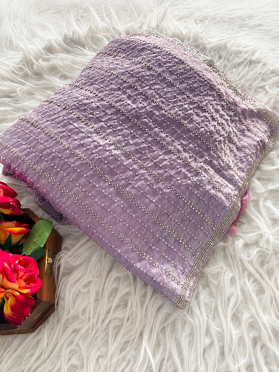 Sitara Sequin Saree- Lilac