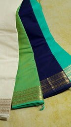 Pure Chettinad Handloom Cotton Saree – Turquoise