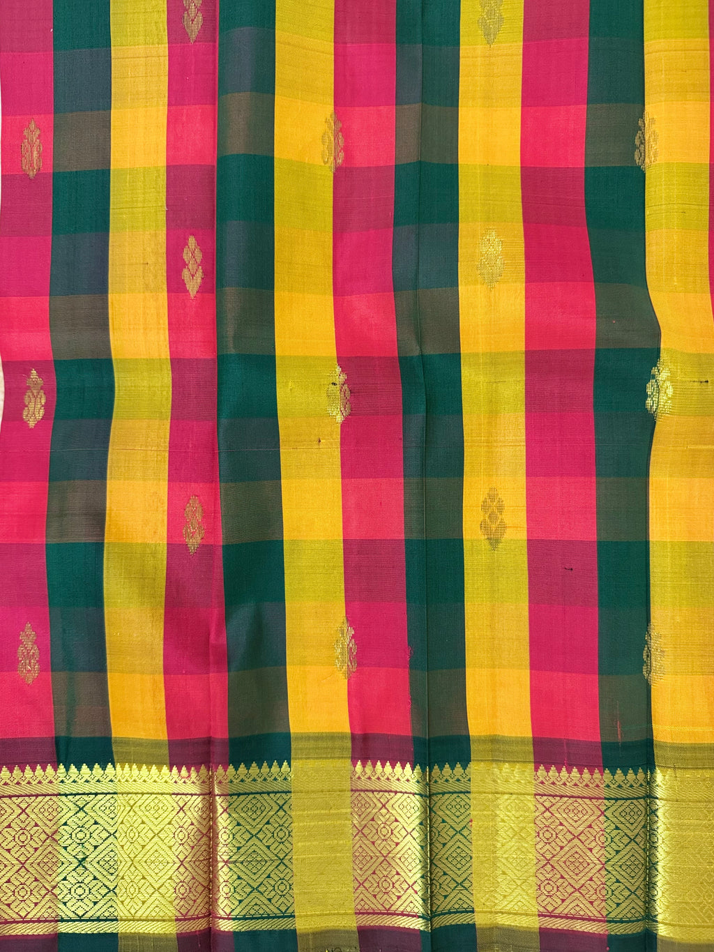 Pure Handloom Thirubhuvanam Silk Saree | பாலும் பழமும் | Green Pallu
