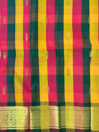 Pure Handloom Thirubhuvanam Silk Saree | பாலும் பழமும் | Green Pallu