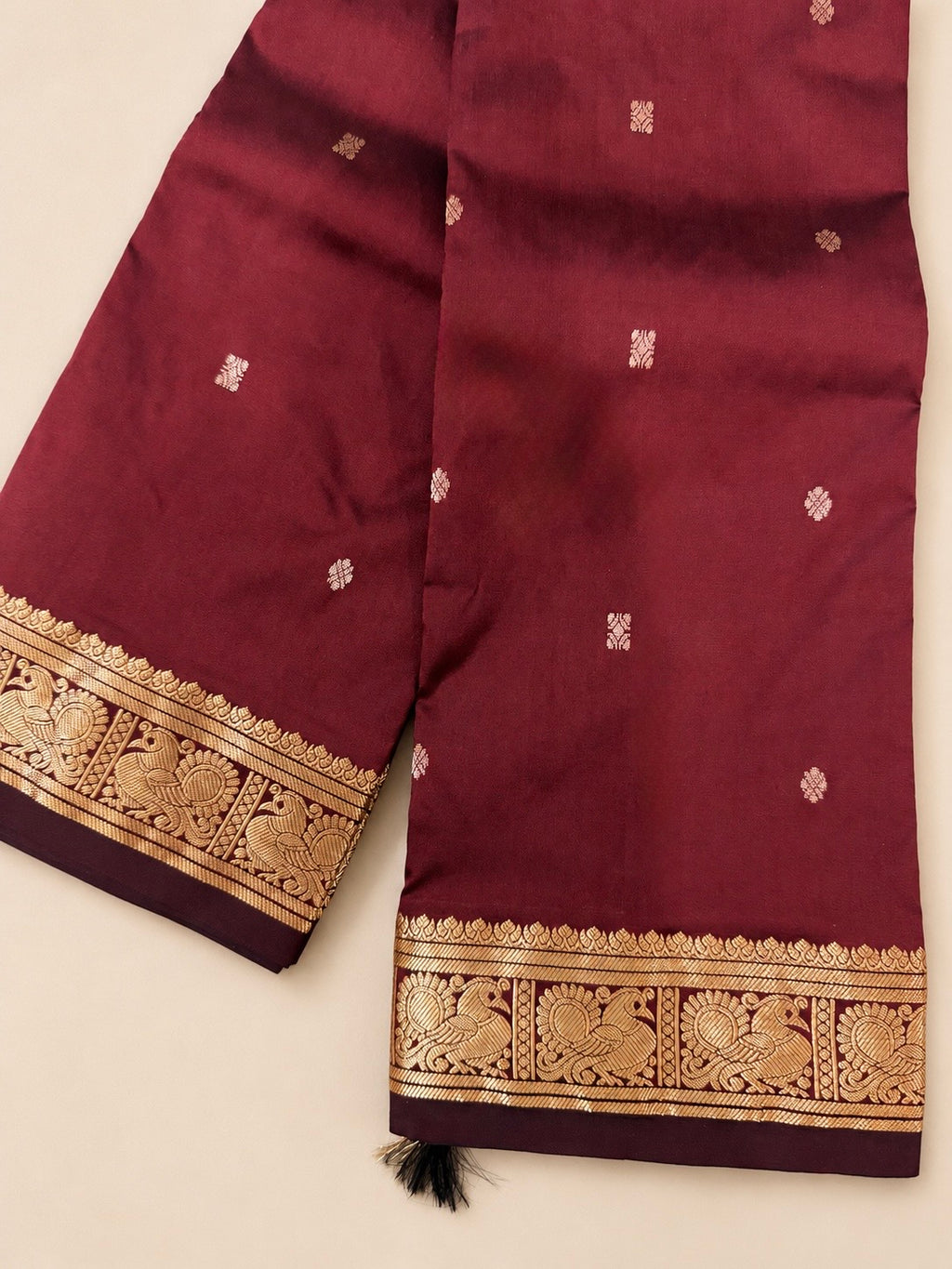 Kanchi Annam Aura – 2 Inch Border- Maroon