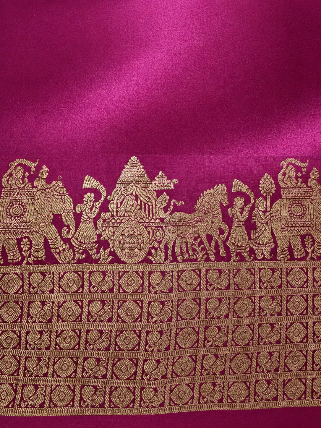 Kalyana Urvalam – Pure Silk Saree – Pallaku Motifs – Deep Pink