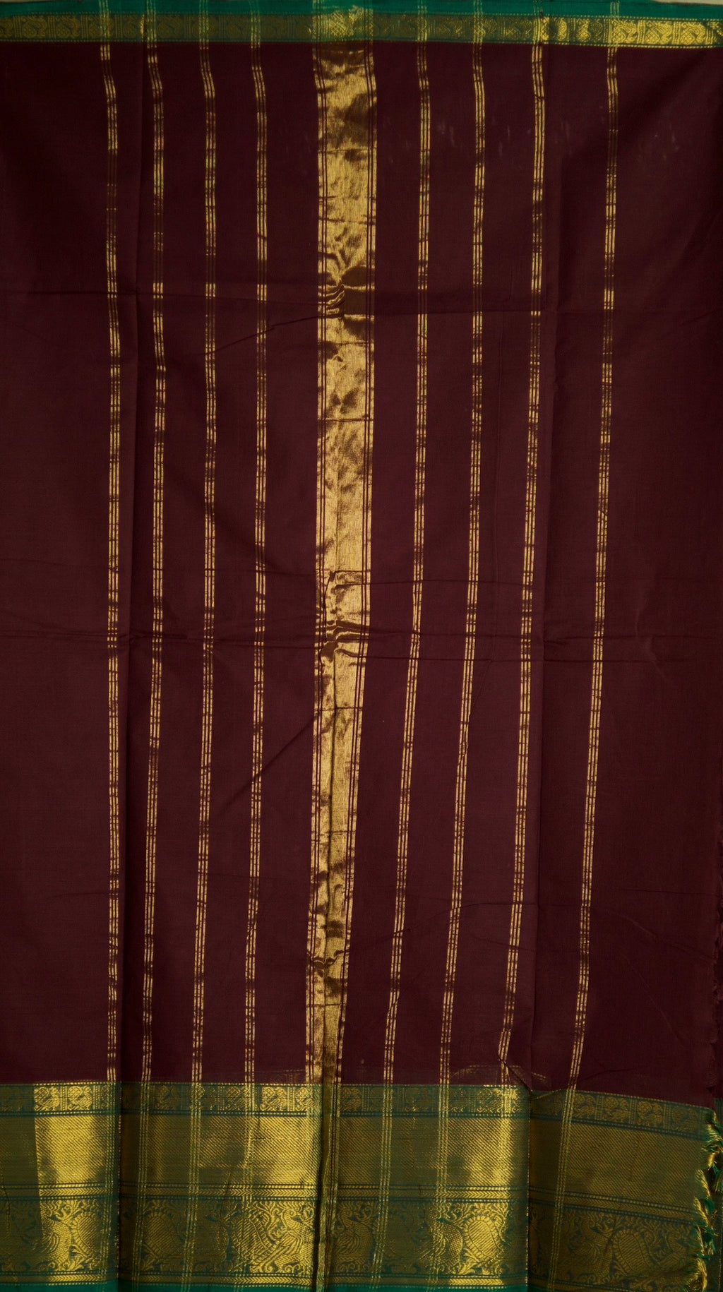 Pure Cotton Saree with Peacock Zari Border