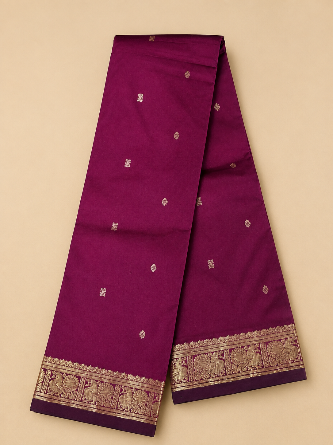 Kanchi Annam Aura – 2 Inch Border- Deep Wine