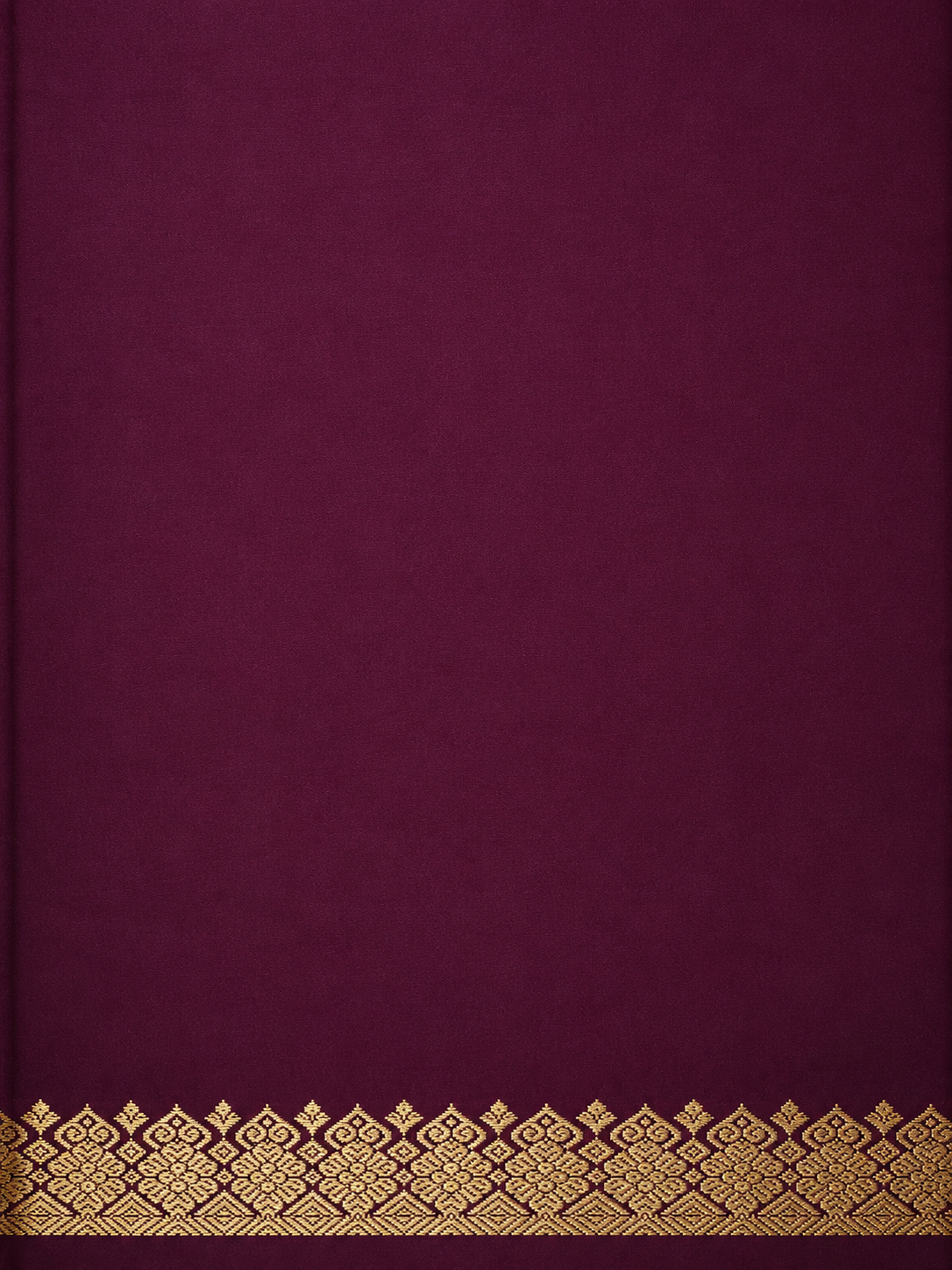 Kanchi Silk-Touch One Inch Border Saree - deep plum