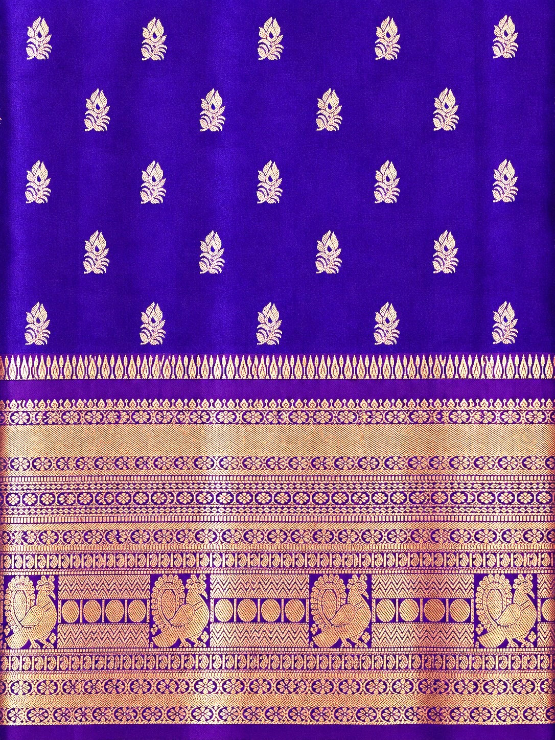 Kanchi Varisaipet Long Border Majesty- Royal Purple