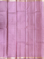 Pure Handloom Arani Silk Saree | Onion Pink | One Inch Border
