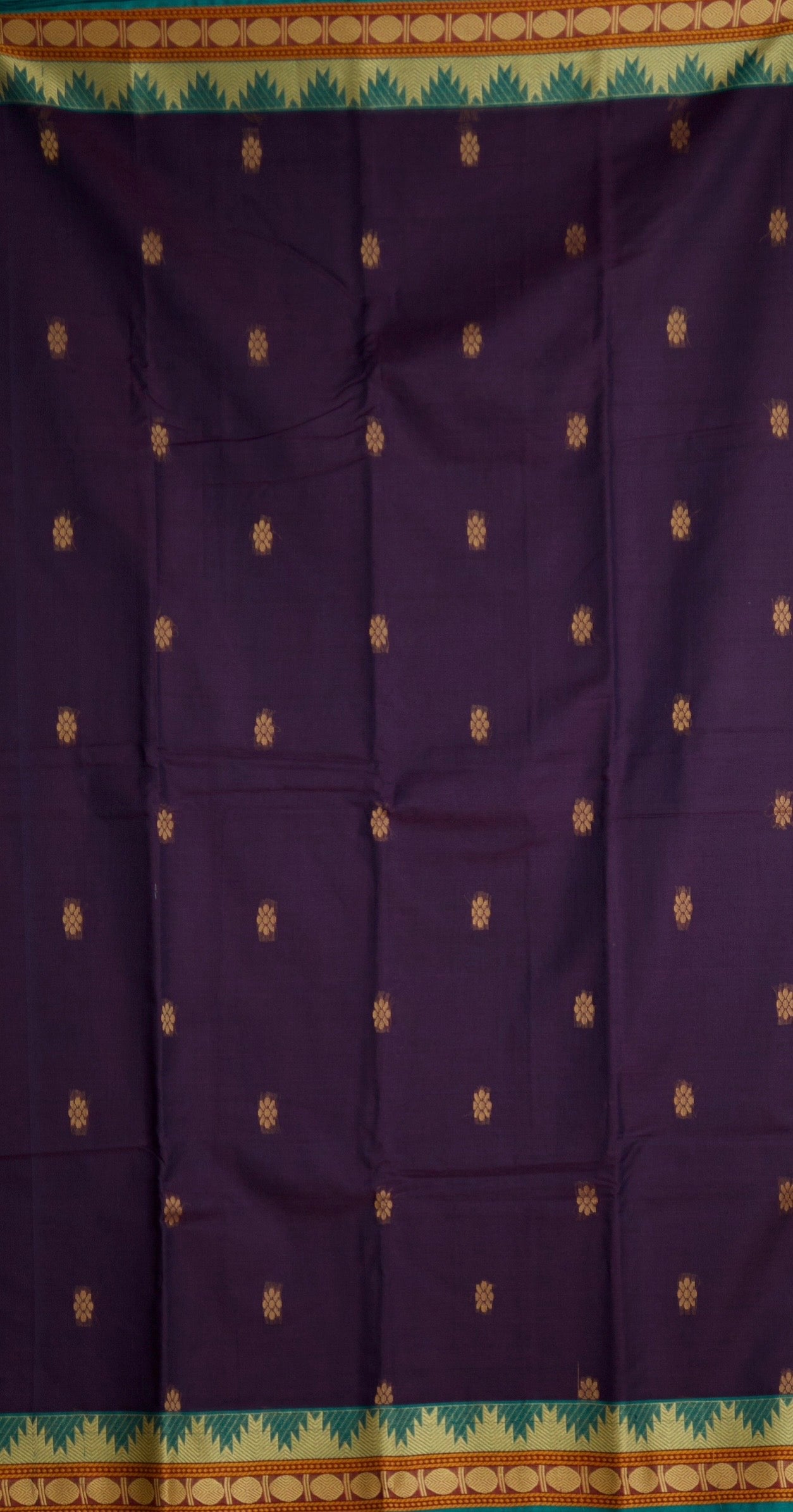 Handloom Chettinad Pure Cotton Saree with Thazhampoo Border