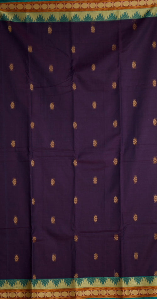 Handloom Chettinad Pure Cotton Saree with Thazhampoo Border