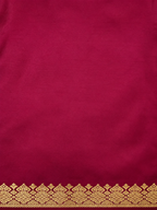 Kanchi Silk-Touch One Inch Border Saree - Kumkum Red