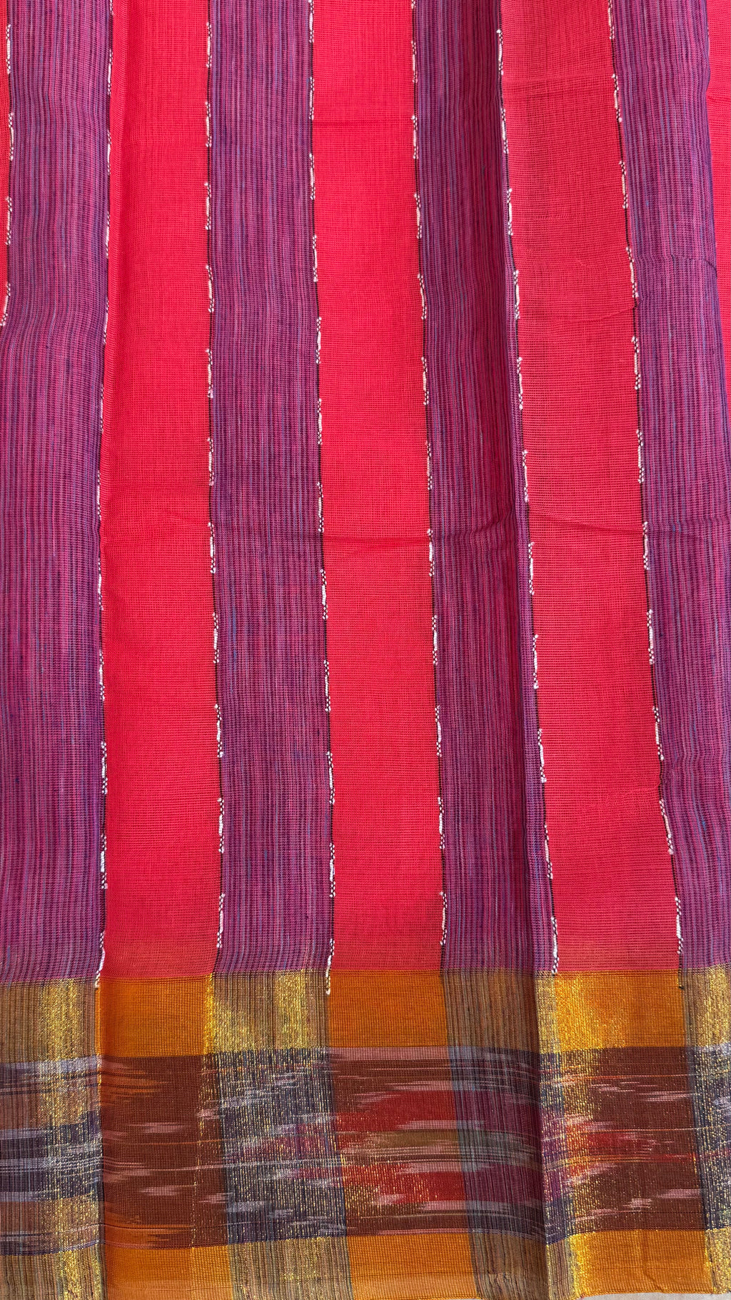 Ikkat Border Cotton Saree