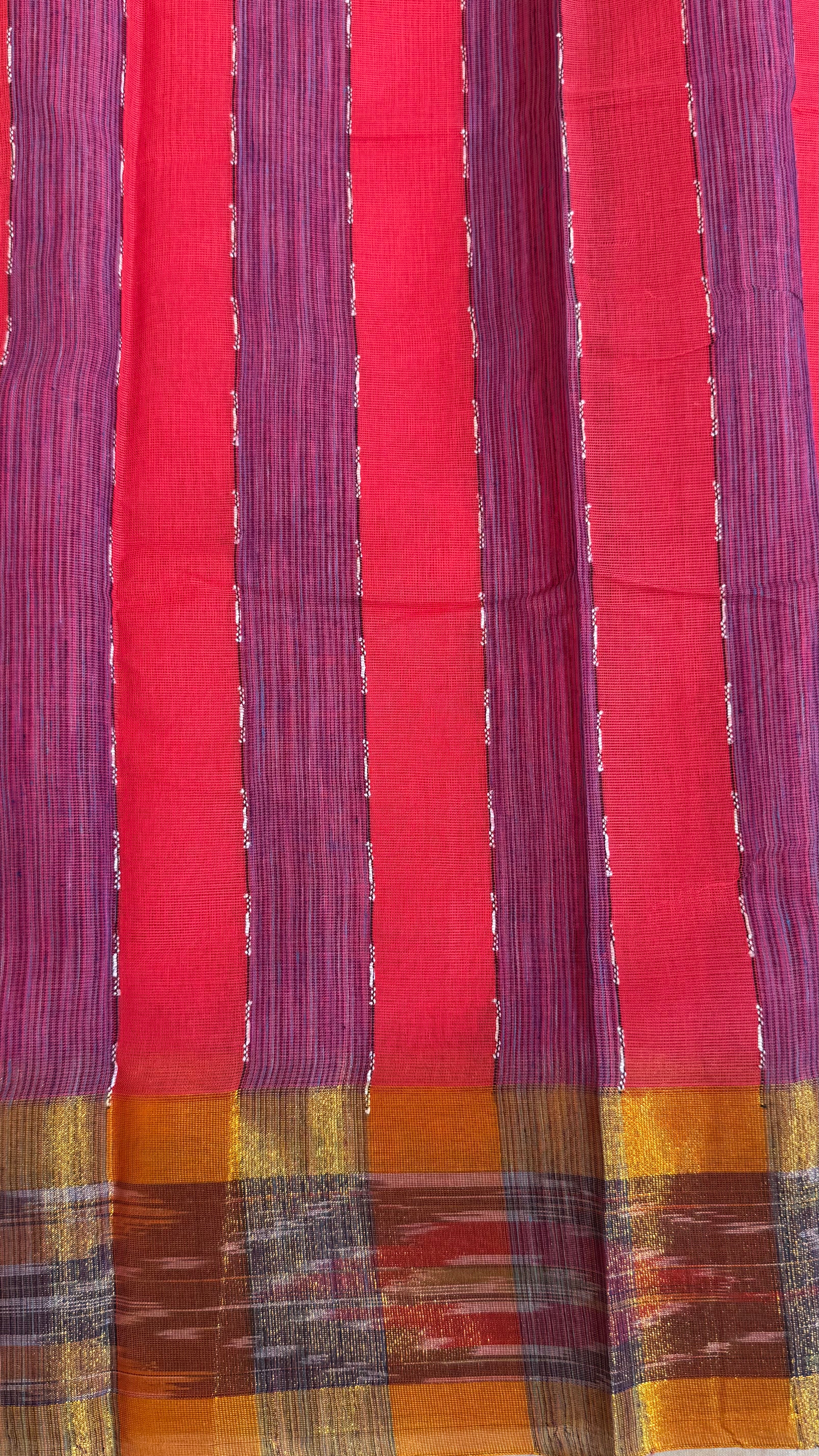 Ikkat Border Cotton Saree