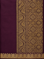 Kanchi Silk-Touch One Inch Border Saree - deep plum