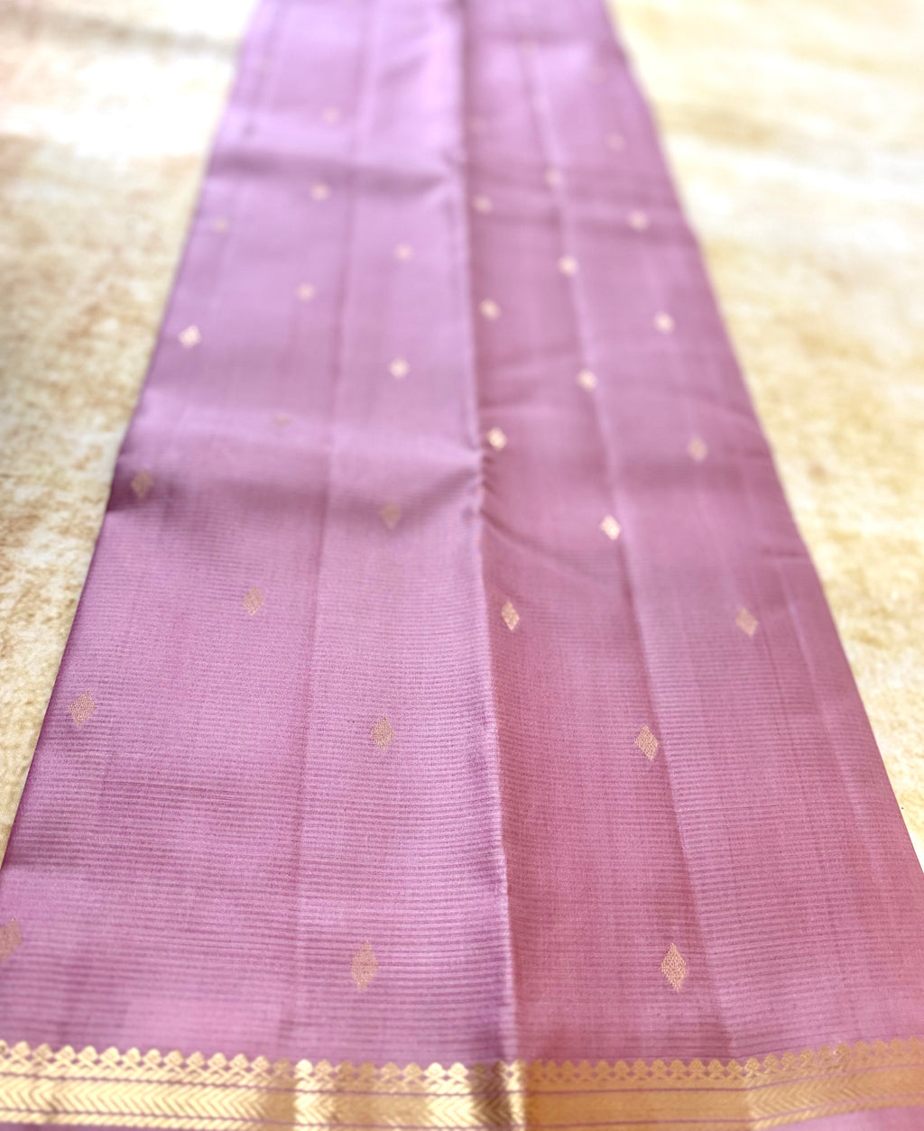 Pure Handloom Arani Silk Saree | Onion Pink | One Inch Border