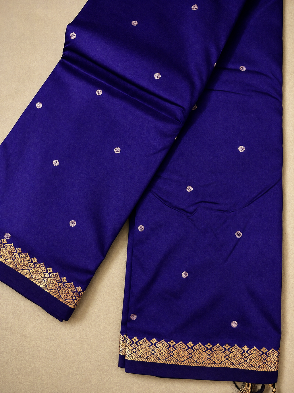 Kanchi Silk-Touch One Inch Border Saree - Deep Purple