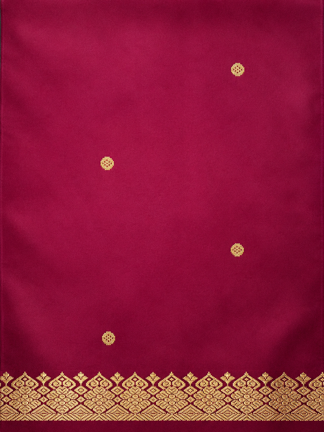 Kanchi Silk-Touch One Inch Border Saree - Kumkum Red