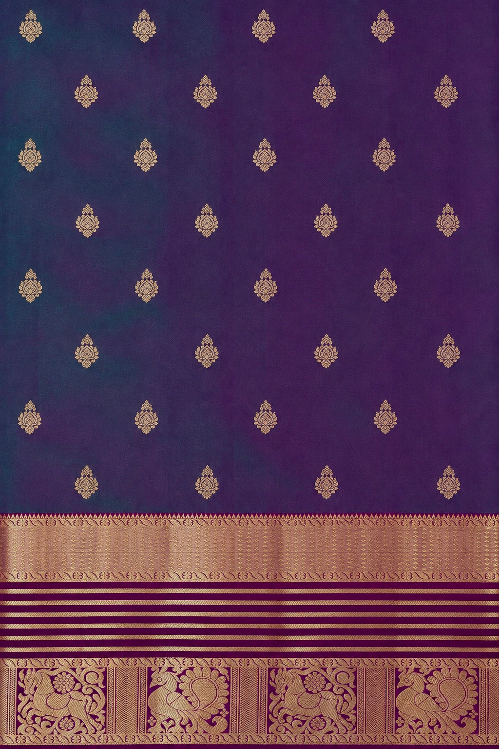 Annam & Ashva Varnam – Pure Silk Saree – Manthulir Green plum dual shade