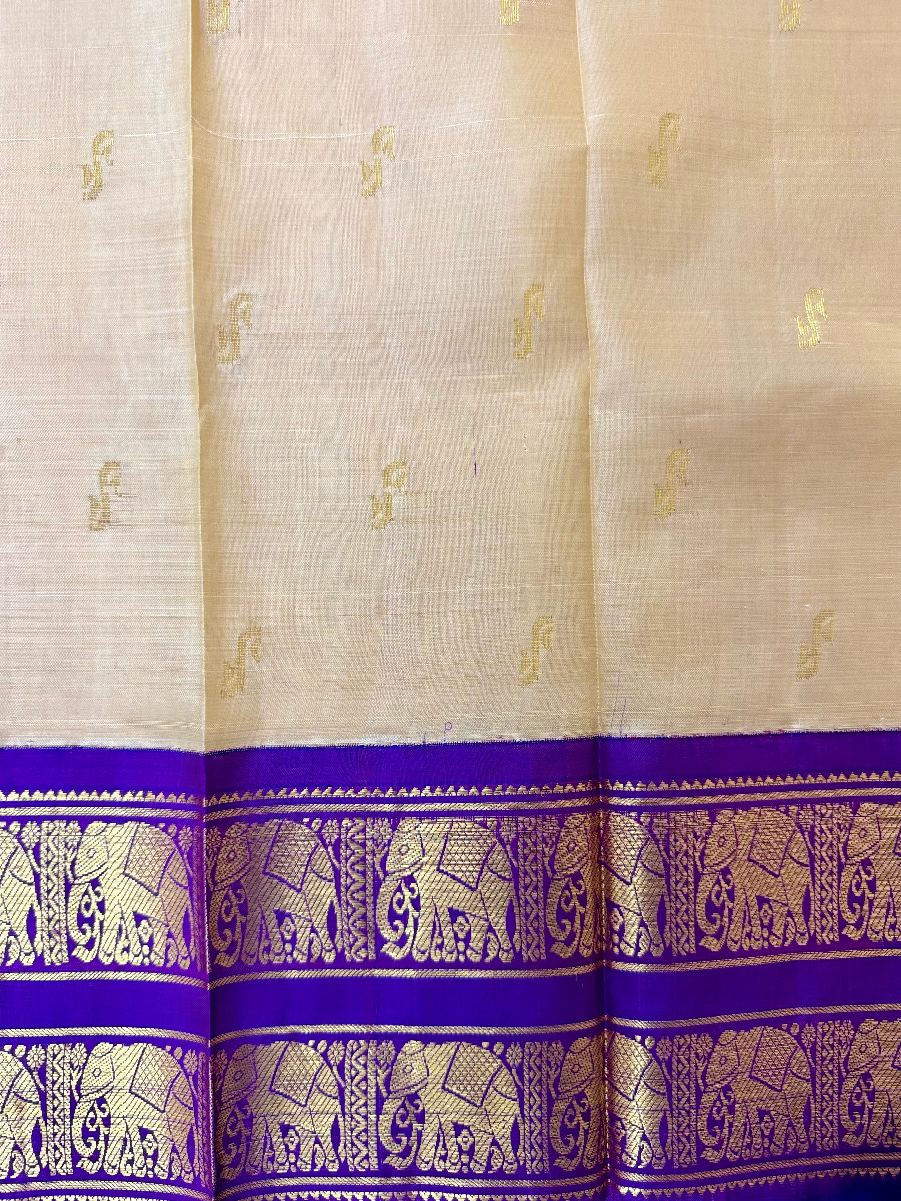 Pure Handloom Thirubhuvanam Silk Saree | Rettaipet Elephant Border | Grand வரிசைபேட் Pallu