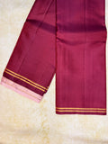 Pure Soft Silk Saree- Maroon with Baby Pink