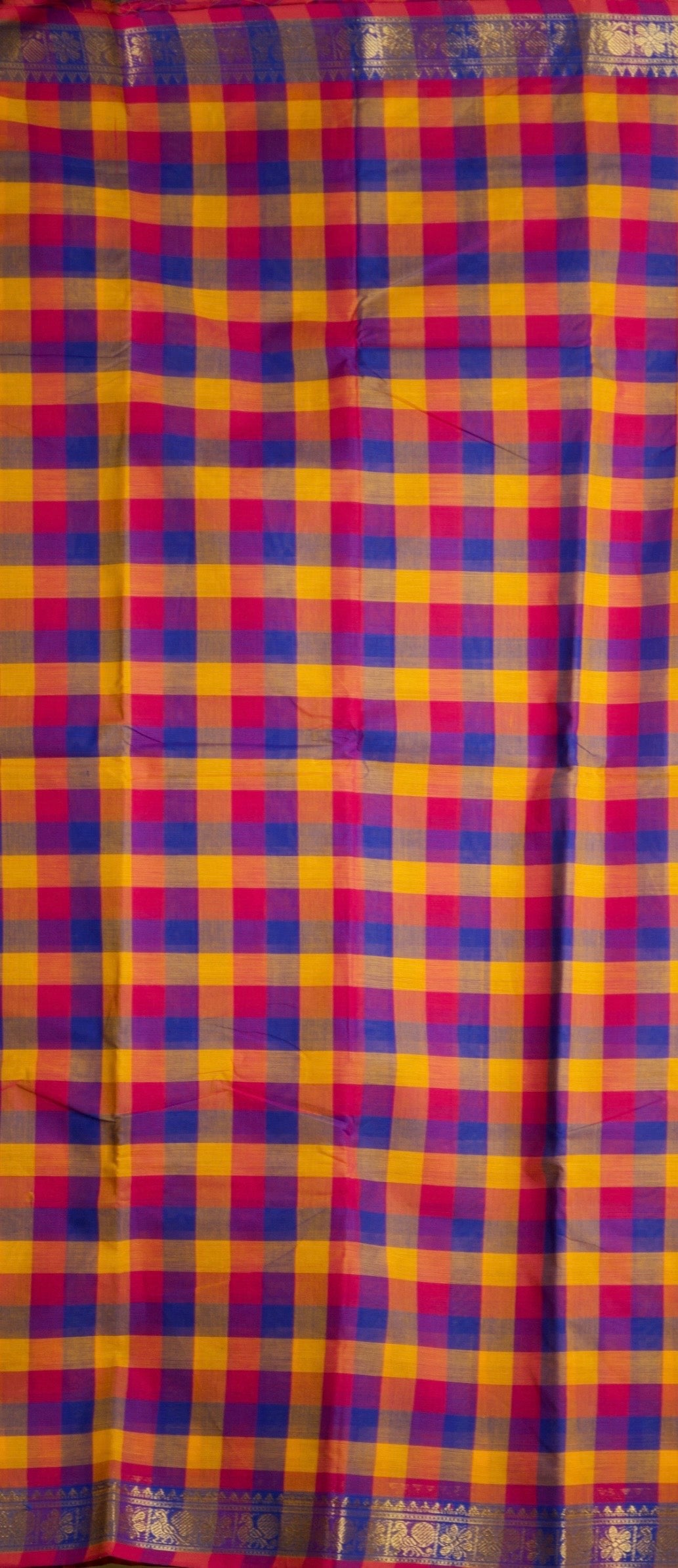 Madras Checks – Royal Blue Pure Cotton Saree