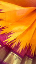 Pure Handloom Thirubhuvanam Silk Saree | Korvai | One Side Border with தாழம்பூ