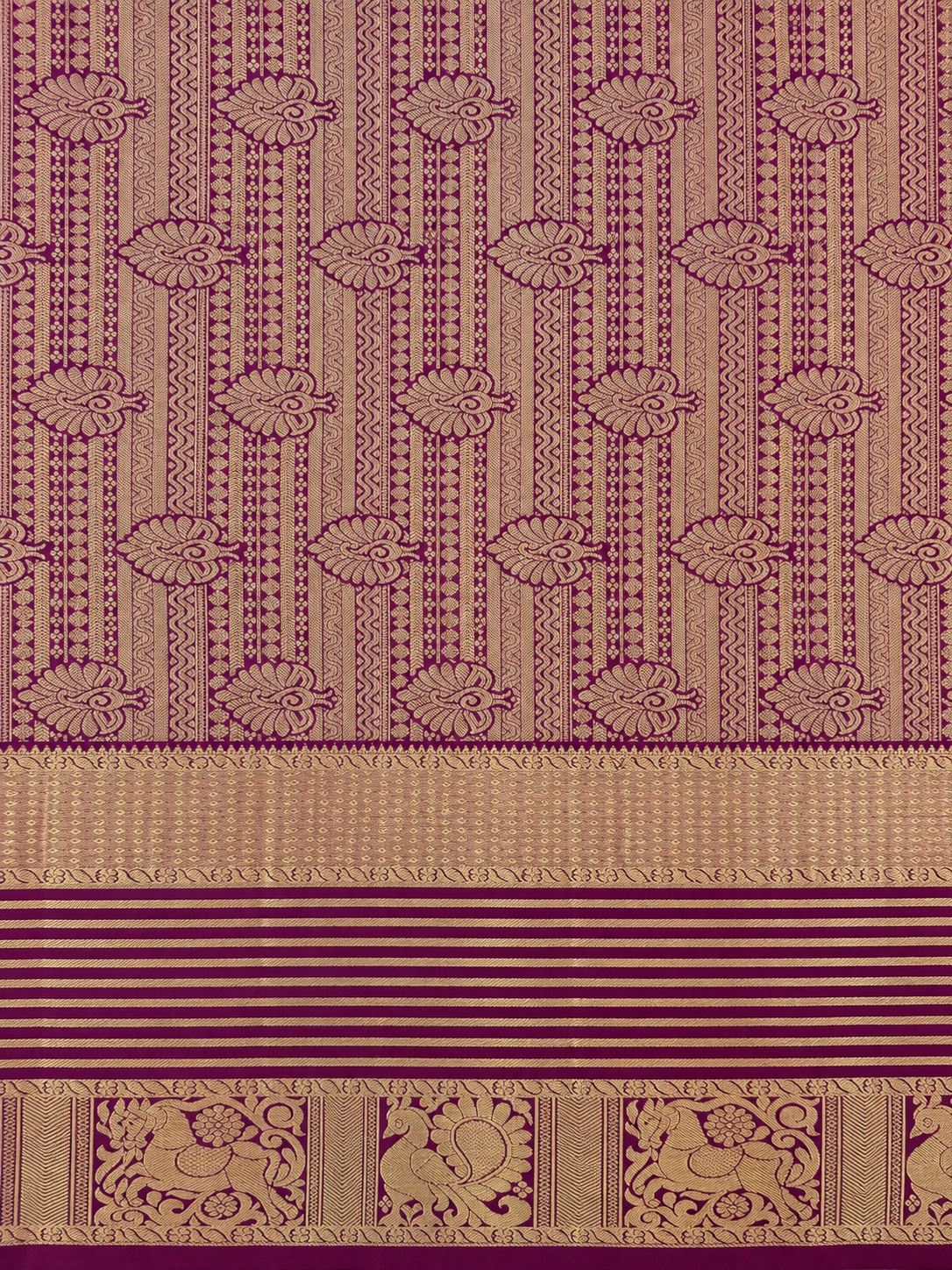 Annam & Ashva Varnam – Pure Silk Saree – Manthulir Green plum dual shade