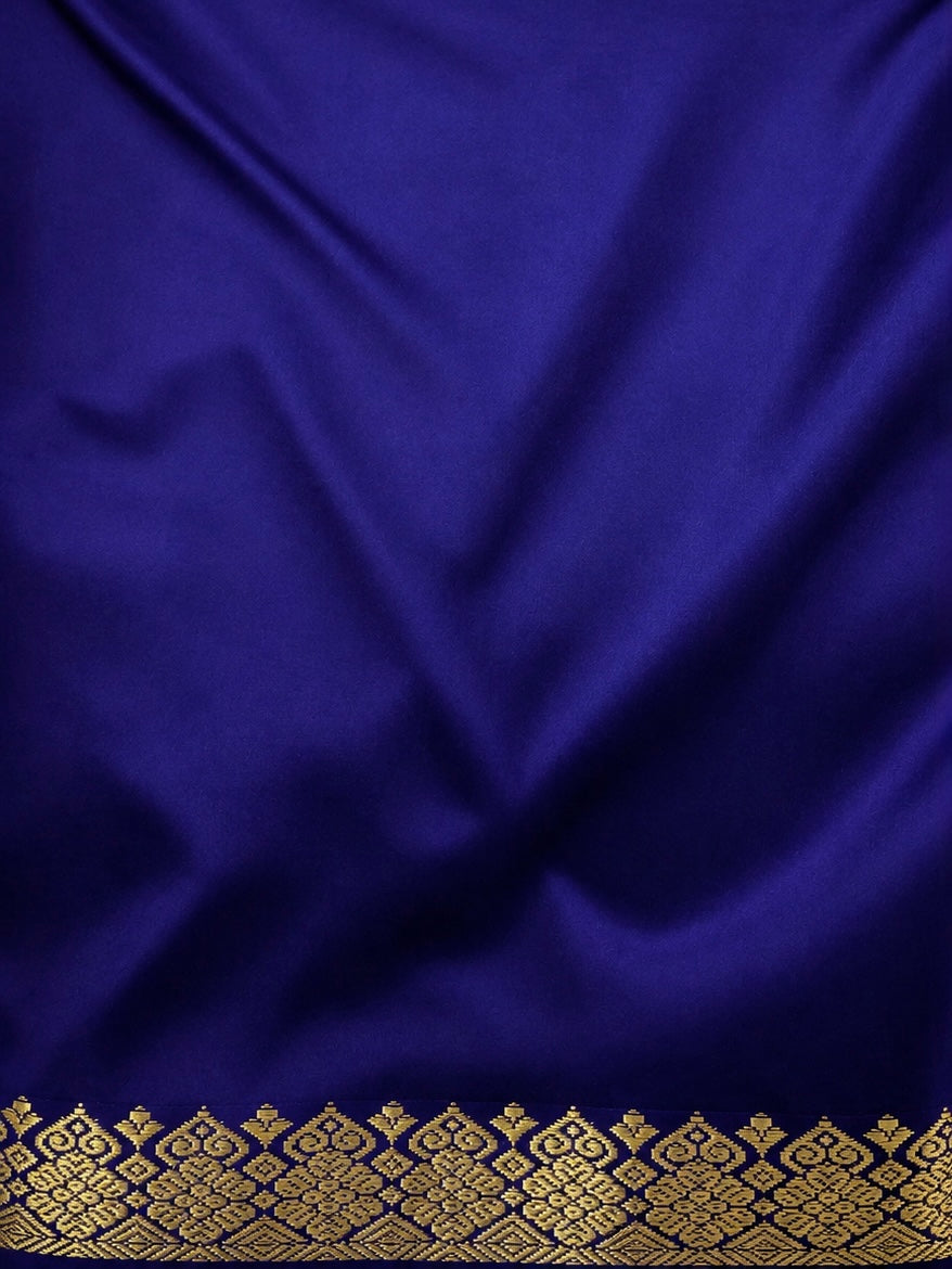 Kanchi Silk-Touch One Inch Border Saree - Deep Purple