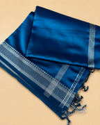 Mangalagiri Silk Saree - Deep Peacock Green