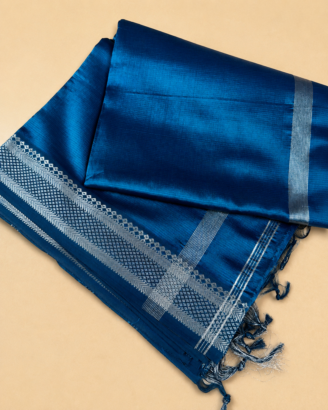 Mangalagiri Silk Saree - Deep Peacock Green