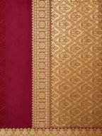 Kanchi Silk-Touch One Inch Border Saree - Kumkum Red