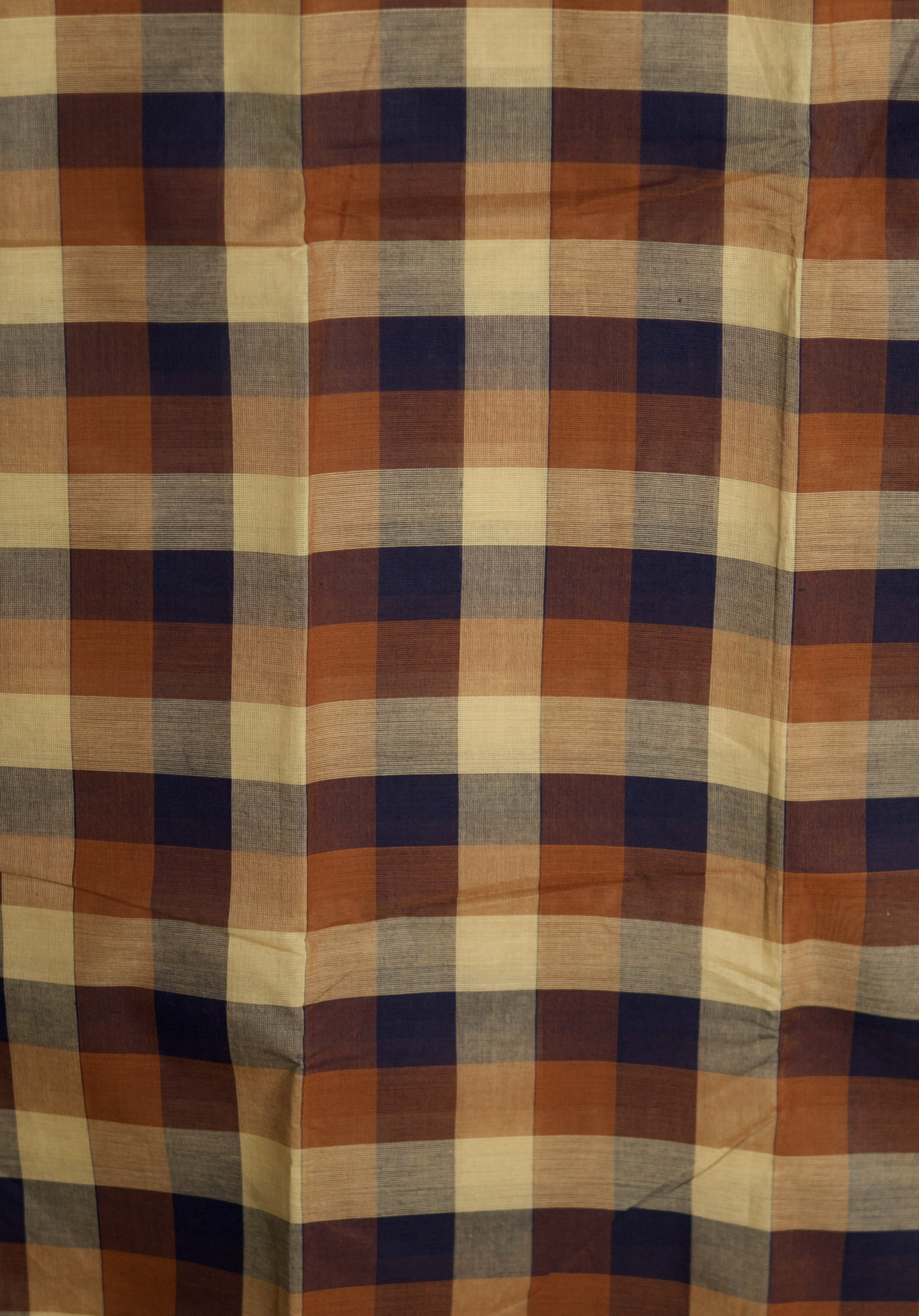 Madras Checks – Navy Blue with Beige Pure Cotton Saree