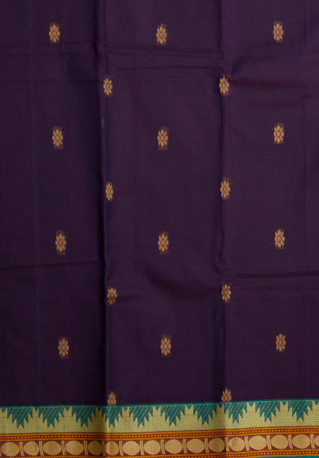 Handloom Chettinad Pure Cotton Saree with Thazhampoo Border