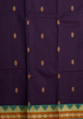 Handloom Chettinad Pure Cotton Saree with Thazhampoo Border