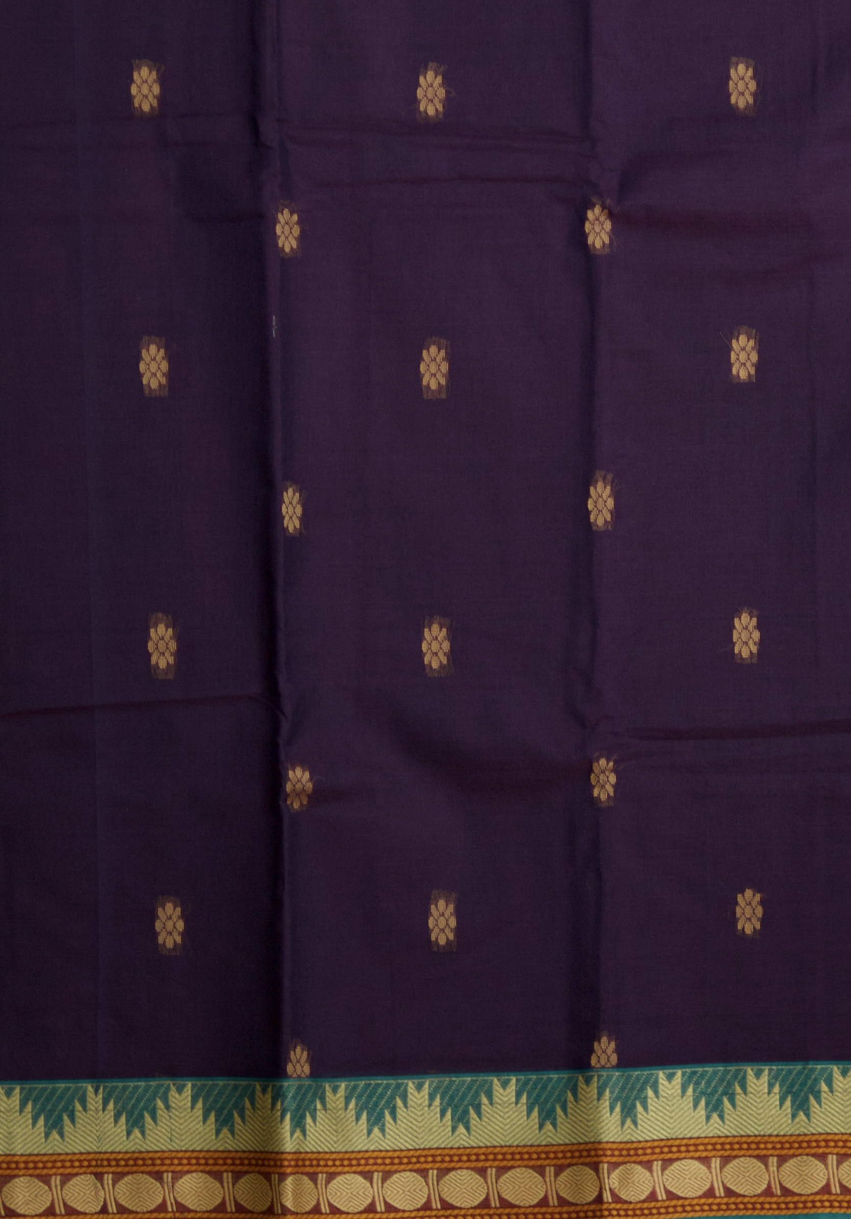 Handloom Chettinad Pure Cotton Saree with Thazhampoo Border