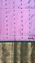 Soft Silk Saree - Dusty Rose Body with Varisaipet Border