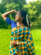 Madras Checks – Navy Blue Pure Cotton Saree