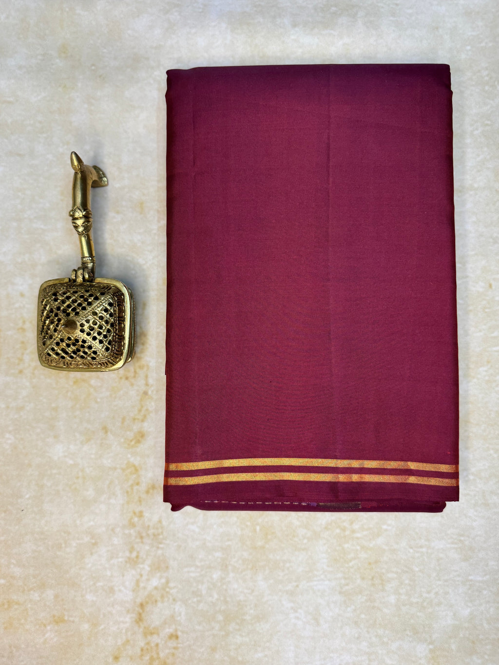 Pure Soft Silk Saree- Maroon with Baby Pink