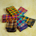 Madras Checks – Red with Green Pure Cotton Saree