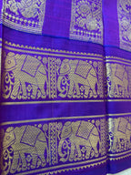 Pure Handloom Thirubhuvanam Silk Saree | Rettaipet Elephant Border | Grand வரிசைபேட் Pallu