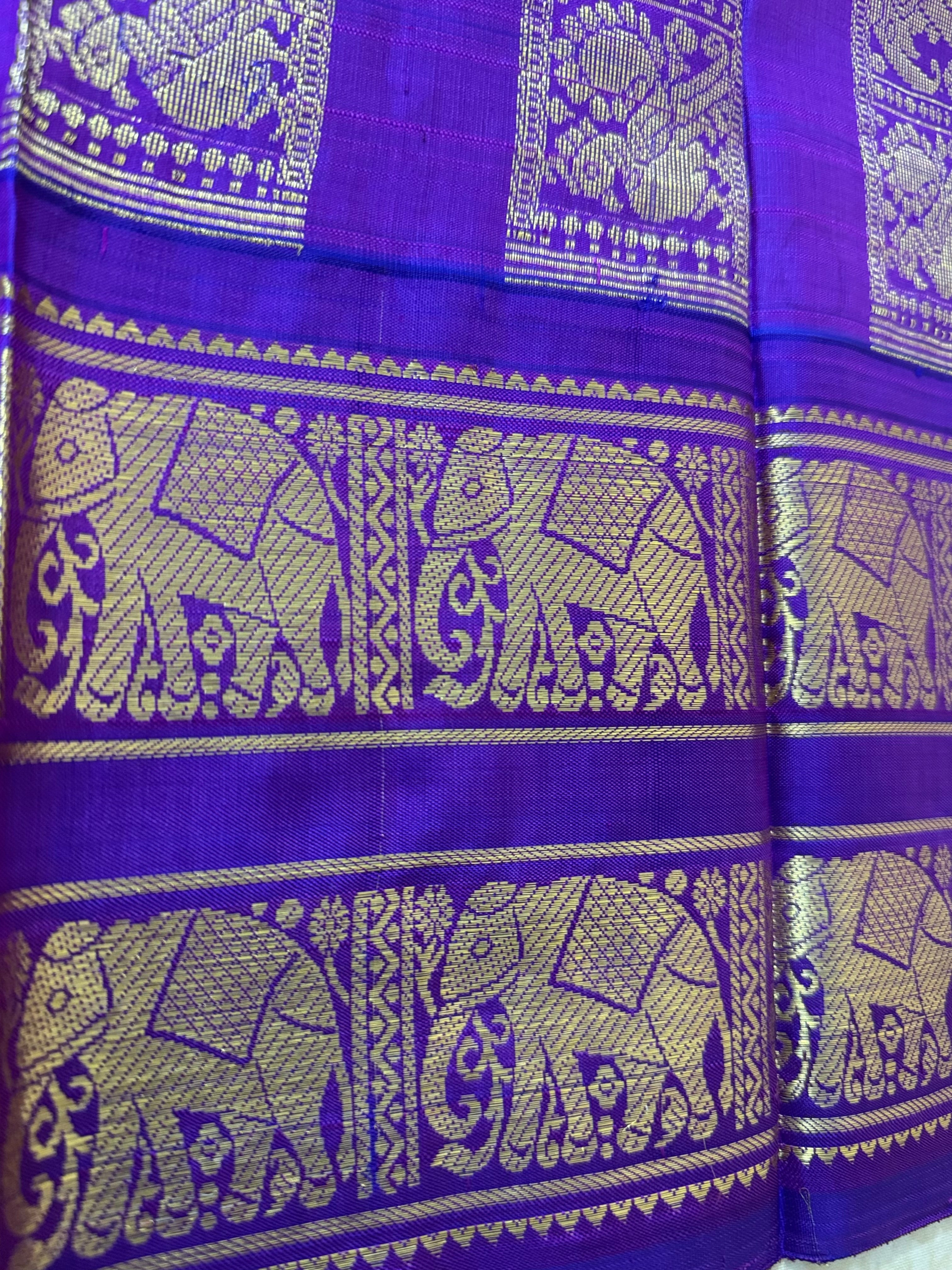 Pure Handloom Thirubhuvanam Silk Saree | Rettaipet Elephant Border | Grand வரிசைபேட் Pallu