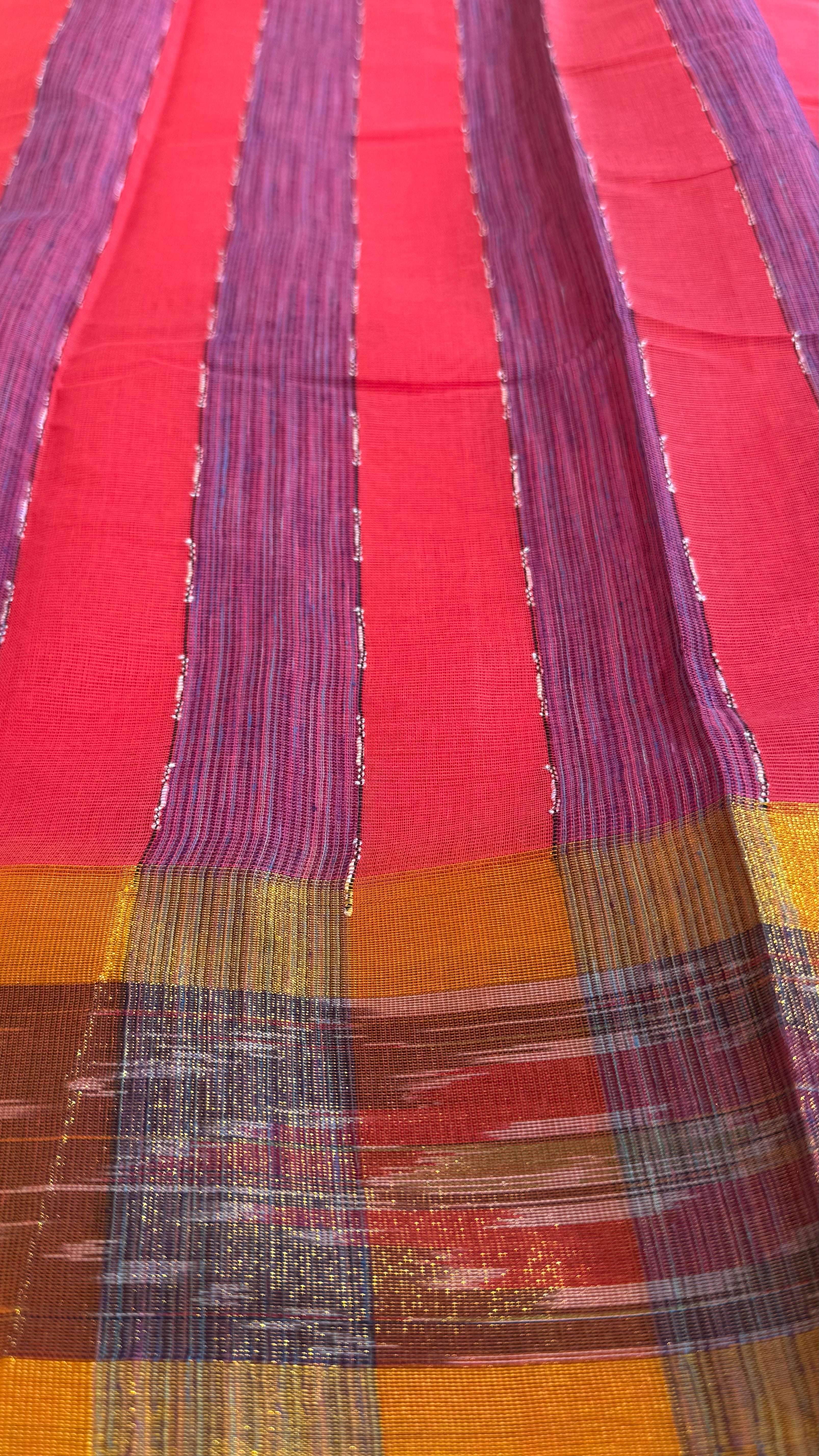 Ikkat Border Cotton Saree